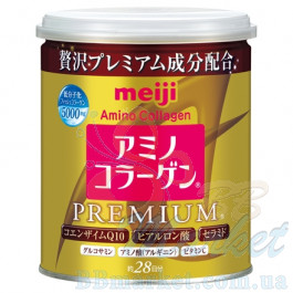 Японский Премиум Питьевой коллаген+гиалуроновая кислота+Q10 MEIJI Amino Collagen Premium (can) 200g (на 28 дней)