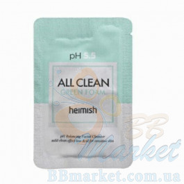 Пробник пінки для вмивання HEIMISH All Clean Green Foam pH 5.5 2ml
