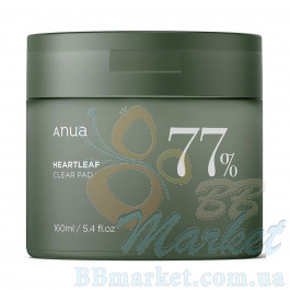 Тонер-пади для обличчя ANUA Heartleaf 77% Toner Clear Pad 160ml, 70шт