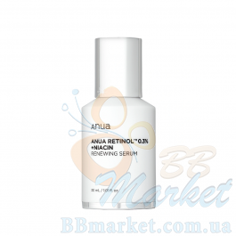 Сироватка для оновлення шкіри з ретинолом та ніацинамідом ANUA Nano Retinol 0.3% + Niacin Skin Renewing Serum 30ml