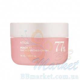 Зволожувальний крем з екстрактом персика ANUA Peach 77% Niacin Enriched Cream 50ml