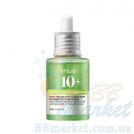 Заспокійлива сироватка з азелаїновою кислотою ANUA Azelaic Acid 10 Hyaluron Redness Soothing Serum 30ml