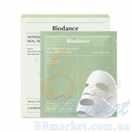 Гідрогелева маска для обличчя з морськими водоростями BIODANCE Refreshing Sea Kelp Real Deep Mask 34g - 4шт
