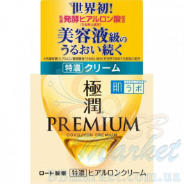 Преміум зволожуючий крем для обличчя із 7 видами гіалуронової кислоти HADA LABO Gokujun Premium  Hydrolyzed Hyaluronic Acid Cream 50g