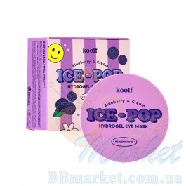 Гидрогелевые патчи для глаз с голубикой и сливками KOELF Blueberry & Cream Ice-Pop Hydrogel Eye Mask 60шт