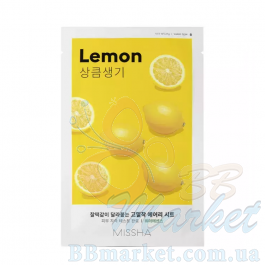 Тканинна маска для обличчя з екстрактом лимона MISSHA Airy Fit Sheet Mask Lemon 19g