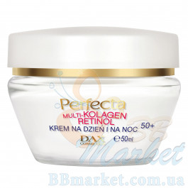 Інтенсивний крем для обличчя розгладжуючий зморшки для віку 50+ PERFECTA Multi-Collagen Retinol Cream Day and Night 50+ 50ml