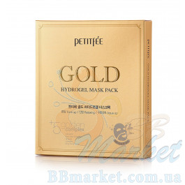 Гідрогелева маска для обличчя з золотим комплексом +5 PETITFEE Gold Hydrogel Mask Pack +5 golden complex - 5шт