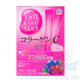 Японський питний колаген в формі желе зі смаком лісових ягід  Earth Collagen C Jelly 310g (на 31 день)