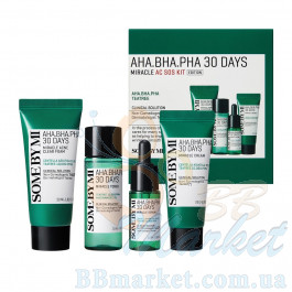 Набір мініатюр кислотних засобів для проблемної шкіри SOME BY MI AHA-BHA-PHA 30 Days Miracle AC SOS Kit​