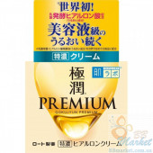 Преміум зволожуючий крем для обличчя із 7 видами гіалуронової кислоти HADA LABO Gokujun Premium  Hydrolyzed Hyaluronic Acid Cream 50g