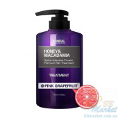 Маска-Кондиционер для волос "Розовый грейпфрут" KUNDAL Honey & Macadamia Treatment Pink Grapefruit 500ml